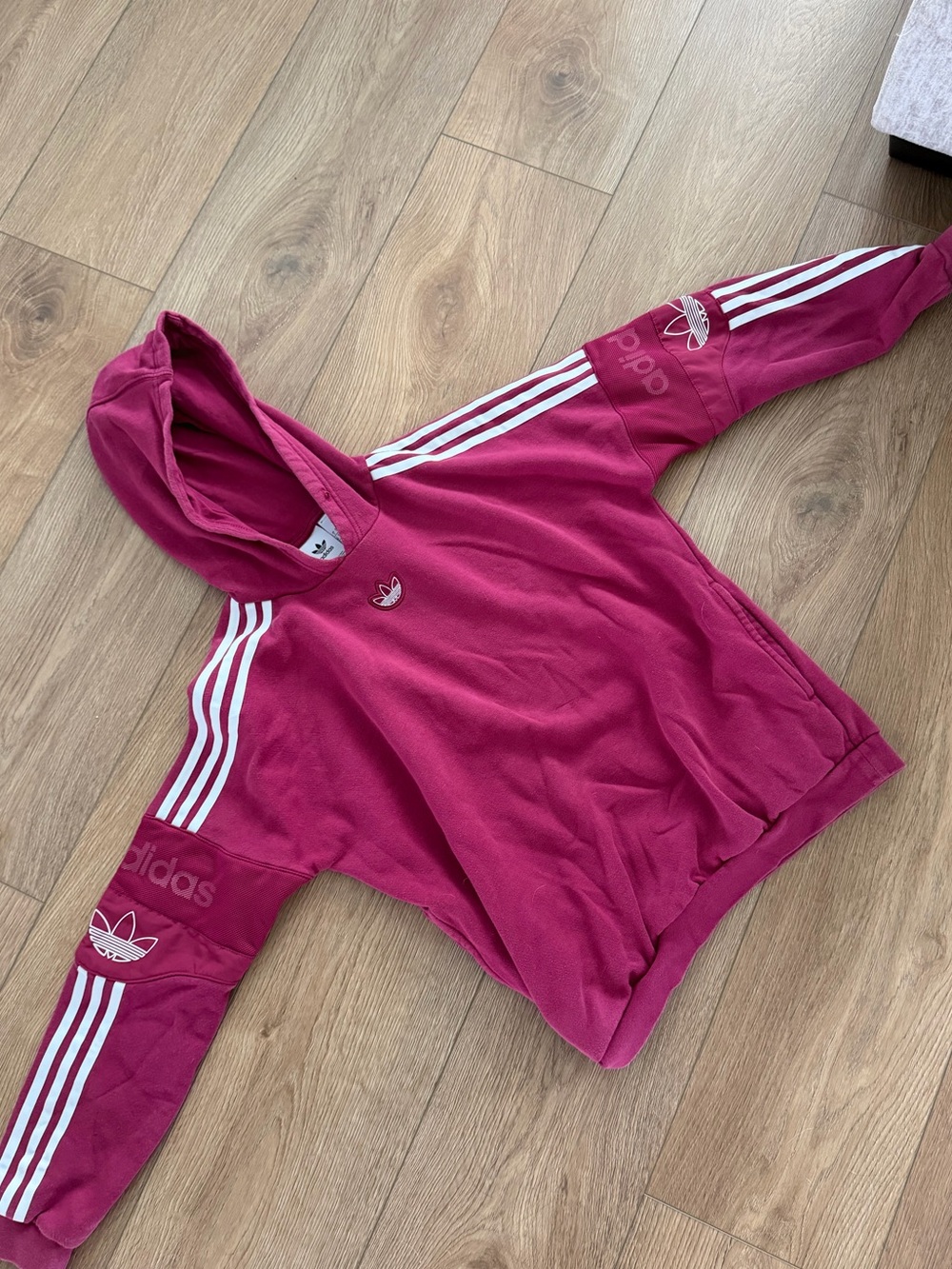 Adidas burgundy maroon women’s small hoodie
